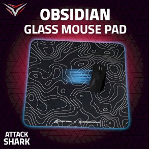 ATTACK SHARK Obsidian CM05 Tempered Glass Gaming Mouse Pad