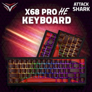 ATTACK SHARK X68PRO HE Wireless Rapid Trigger Keyboard Magnetic Switch