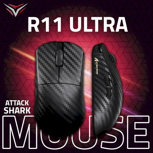 ATTACK SHARK R11 ULTRA Carbon Fiber Wireless 8K PAW3950MAX Gaming Mouse