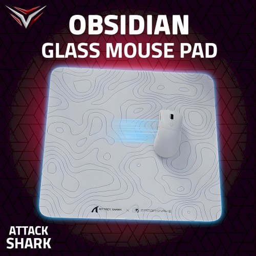 ATTACK SHARK Obsidian CM05 Tempered Glass Gaming Mouse Pad