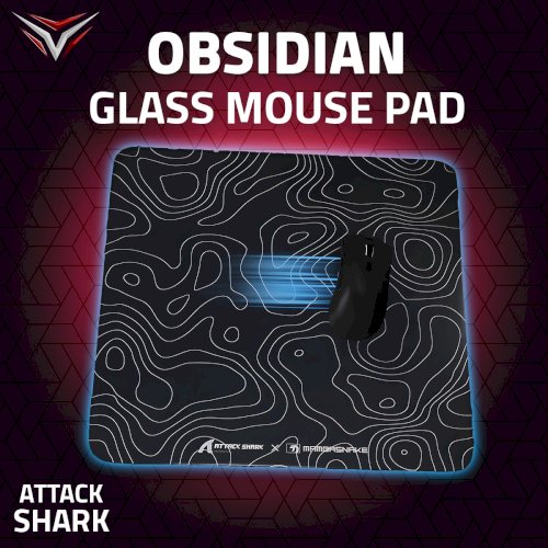 ATTACK SHARK Obsidian CM05 Tempered Glass Gaming Mouse Pad