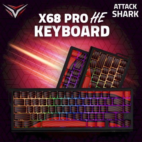 ATTACK SHARK X68PRO HE Wireless Rapid Trigger Keyboard Magnetic Switch