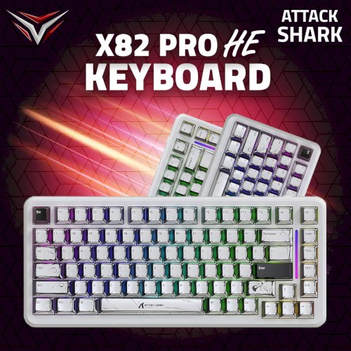 ATTACK SHARK X82PRO HE Wireless Rapid Trigger Gaming Keyboard Magnetic Switch